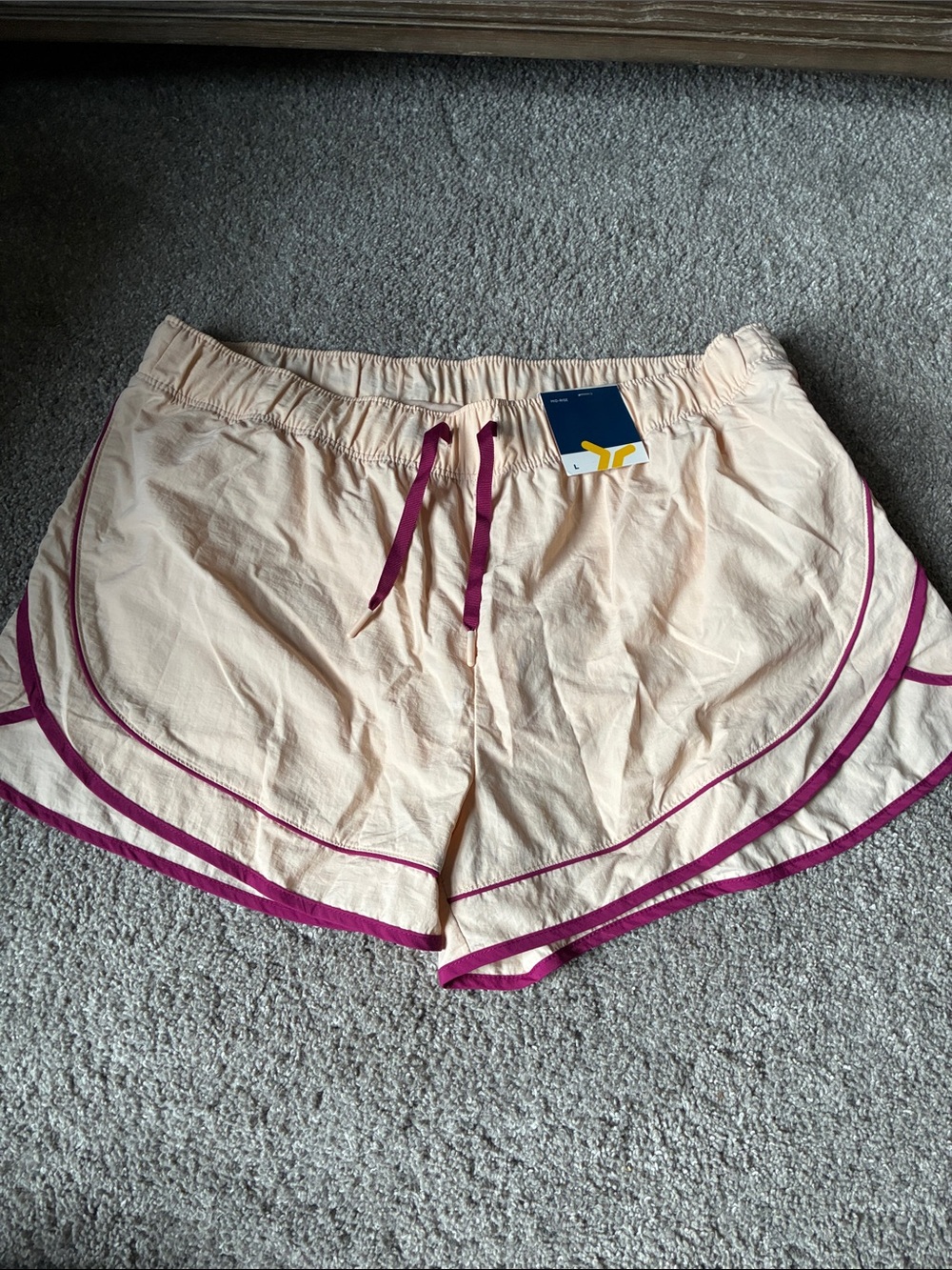 Old Navy Peach Athletic Shorts with Pink Trim